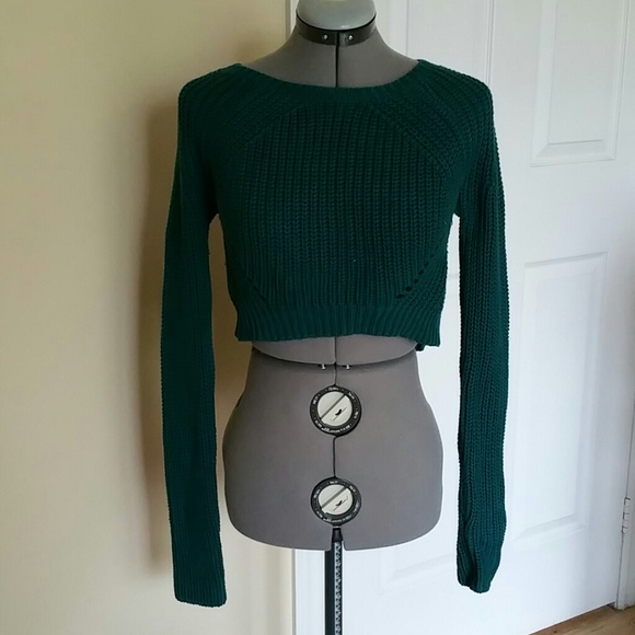Le Chateau green cropped sweater S - Picture 3 of 3